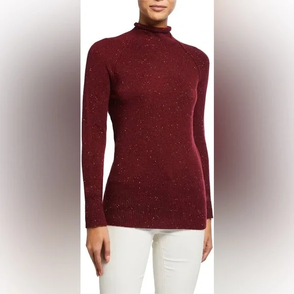 Theory セオリー PURE CASHMERE HIGHNECK CONTURED SLV 100% Cashmere